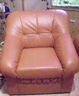 gebrauchte Möbel braune Ledercouch