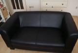 gebrauchte Möbel schwarze Ledercouch