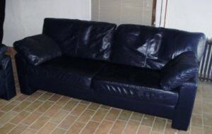 schwarze Ledercouch billiger günstig kaufen