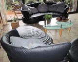 schwarzes Ledersofa billig günstiger kaufen