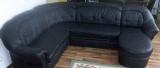 gebrauchte Möbel schwarzes Ledersofa