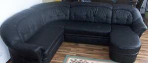 gebrauchte Möbel schwarzes Ledersofa