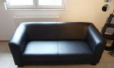 gebrauchte Möbel schwarzes Ledersofa