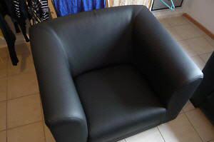 gebrauchte Möbel schwarzes Leder Sessel