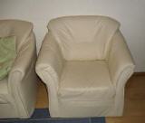 gebrauchte Möbel weiße Ledercouch