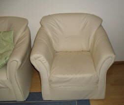 gebrauchte Möbel weiße Ledercouch