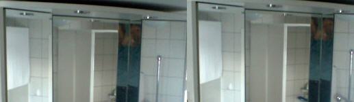 gebrauchter beleuchteter Badezimmerschrank