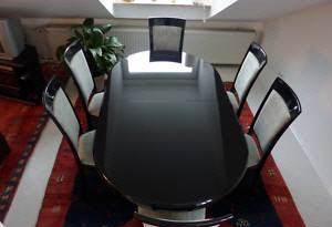 gebrauchter Tisch mit 6 Stühle schwarz