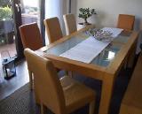 gebrauchter Tisch mit Bank und 5 Stühlen