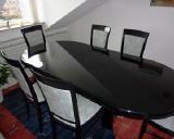 gebrauchter Tisch mit 6 Stühle schwarz ausziehbar