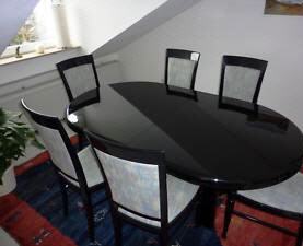 Tisch mit 6 Stühle schwarz gebraucht kaufen