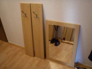 gebrauchter Garderoben Spiegel mit Hacken