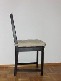 schwarzer gebrauchter Stuhl hochglanz lackiert