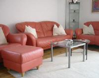 gebrauchte Möbel braune Ledercouch