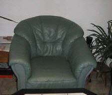 gebrauchte Möbel grüner Ledersessel