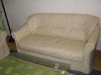 gebrauchte Möbel weiße Ledercouch