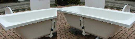 gebrauchte Einbau-Badewanne mit Füße