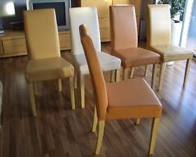 gebrauchte 5 Stühle Buche Kunstleder Bezug
